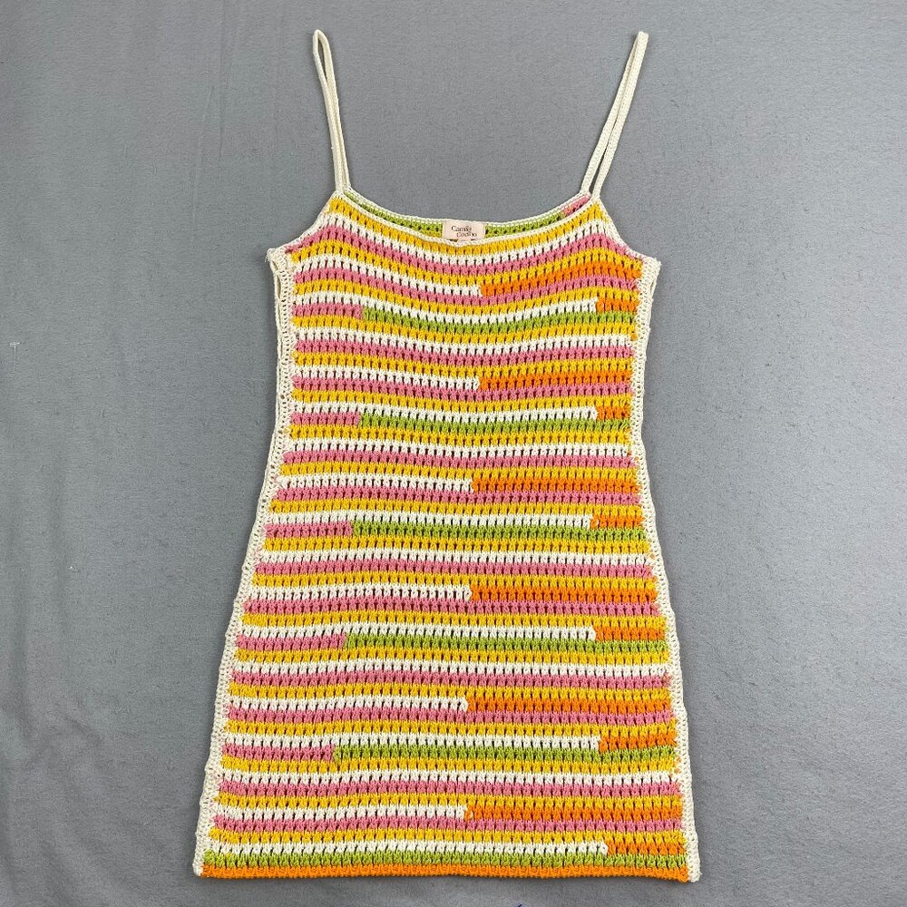 Camila Coelho Striped Crochet Mini Dress